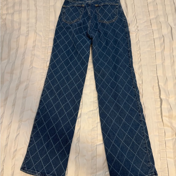 Blue Diamond Pattern Jeans - Picture 3 of 4